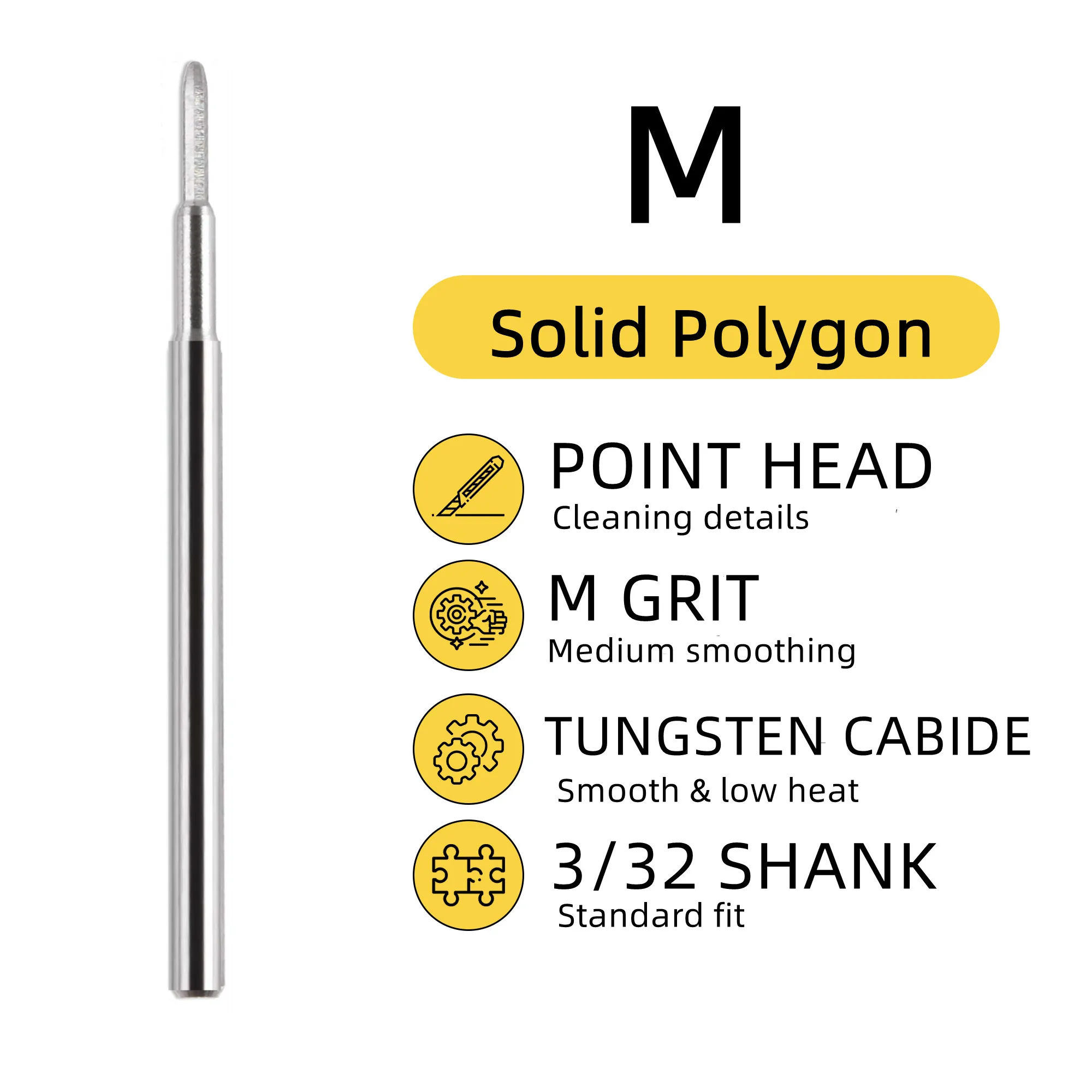 Solid Polygon Carbide Bit 3/32