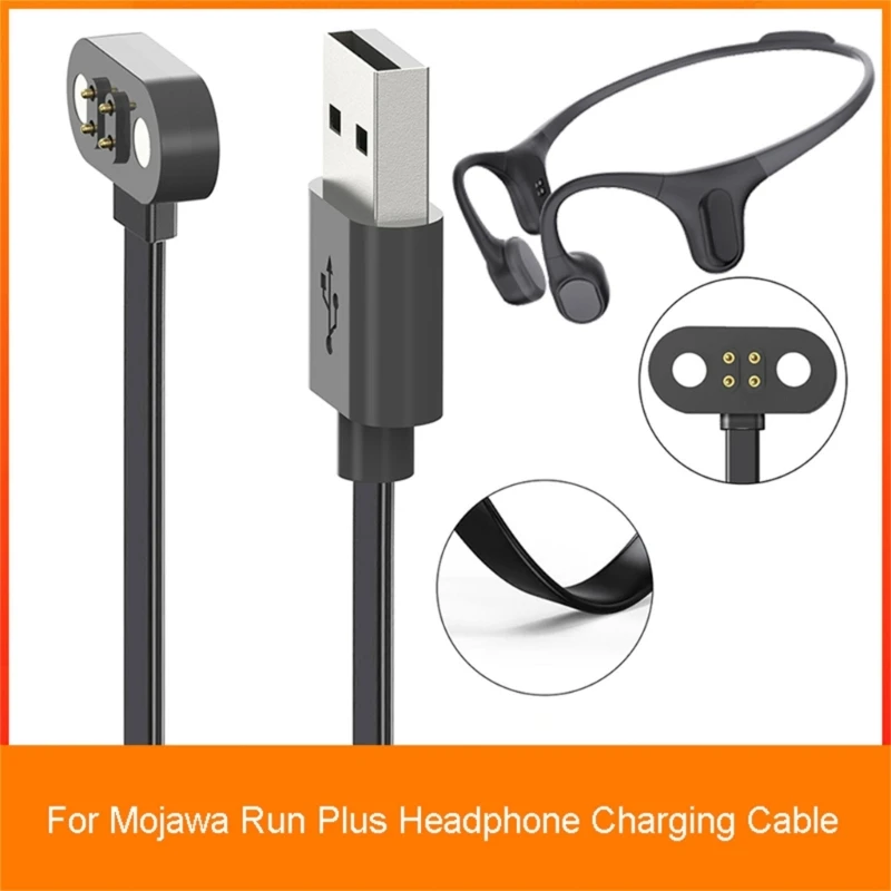 Earphone Charger Adapter 4 Pin USB Charging Cable Power Charger for Mojawa Run Plus Earphone