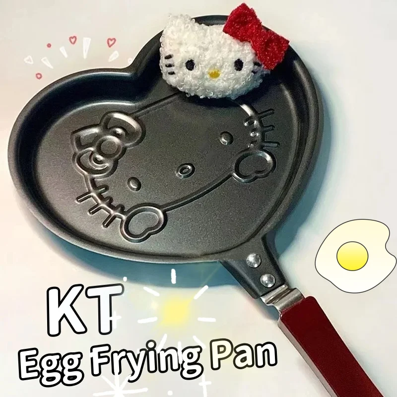 Cute Sanrio Mini Frying Pan Kawaii Hello Kitty Mickey Cartoon Egg\'S Pan Kids Breakfast Non Stick Omelet Pan Home Outdoor Camping