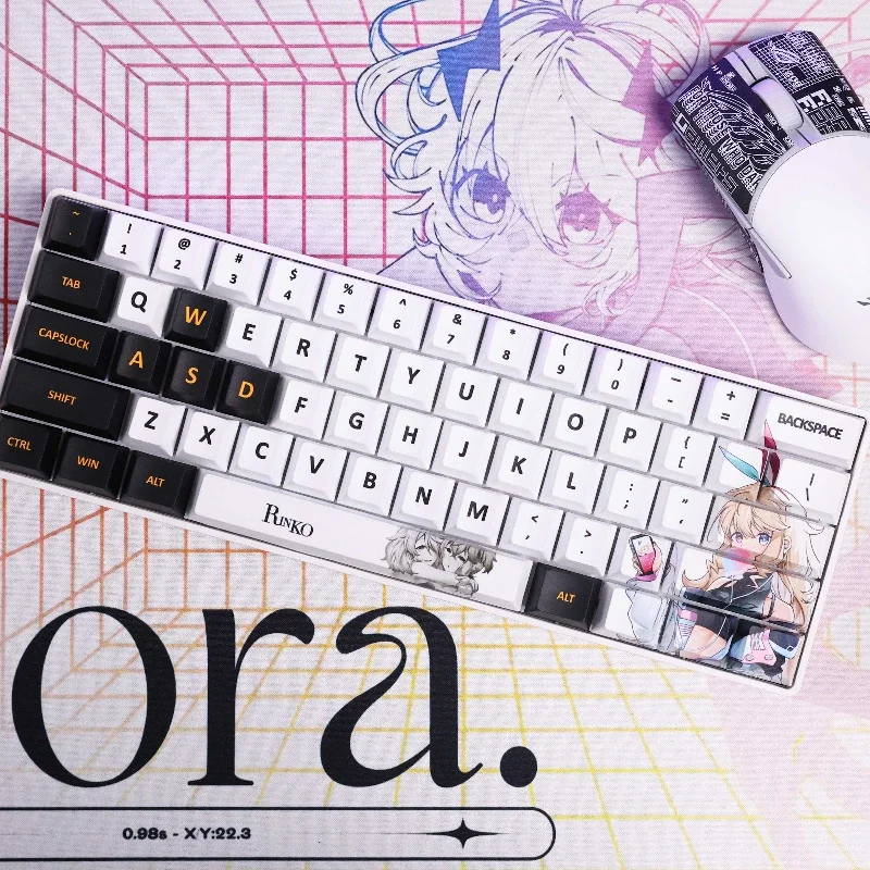 

Rinko Anime Themed Keycaps Set PBT Sublimation Cherry Profile Keycaps for Mechanical Keyboard Accessories Custom Cute Key Caps