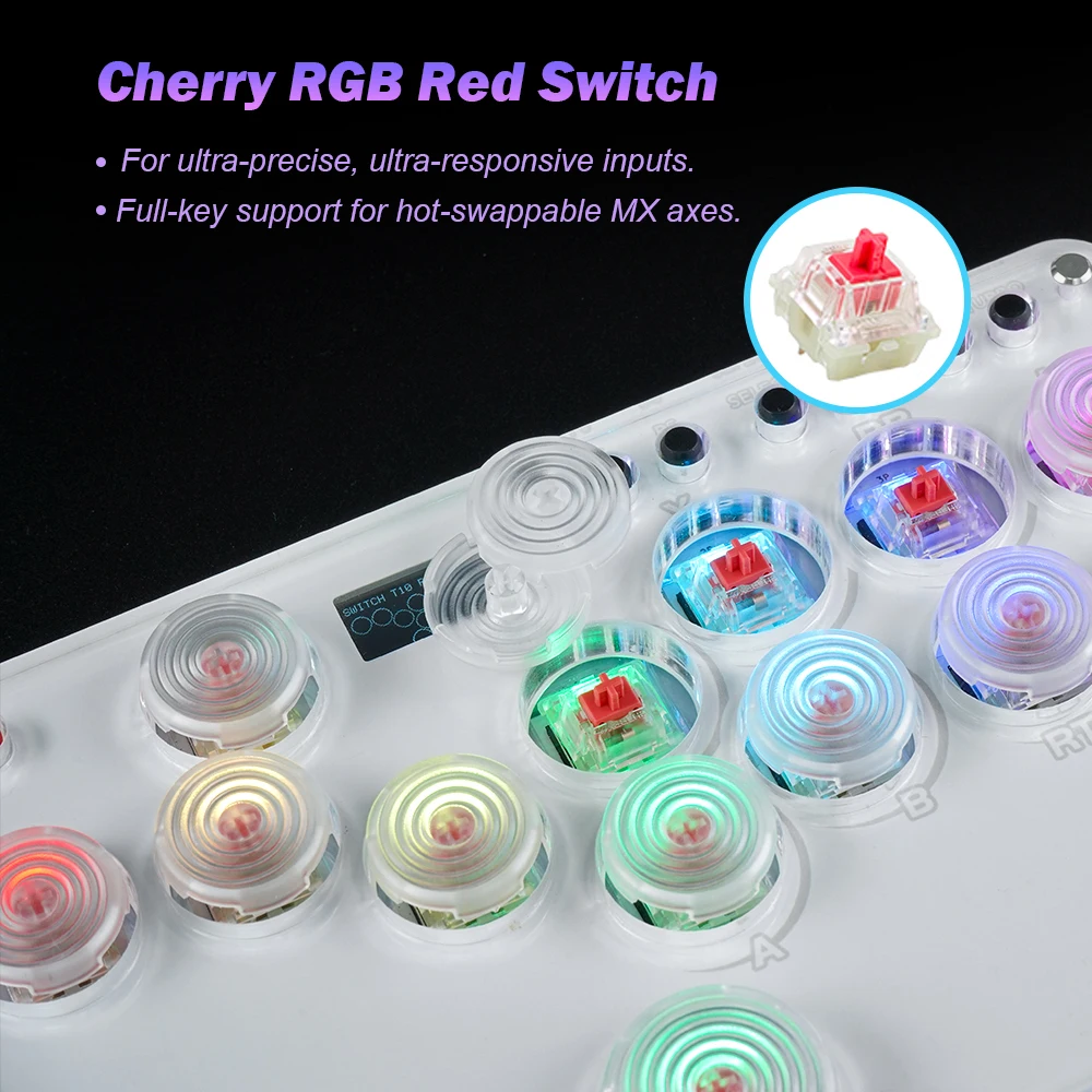 Sallybox 2.0 Dual Type-c Port Mini Arcade Hitbox Controller Leverless Hitbox Fightstick For Ps4 /PS5/Xbox Arcade Stick PC