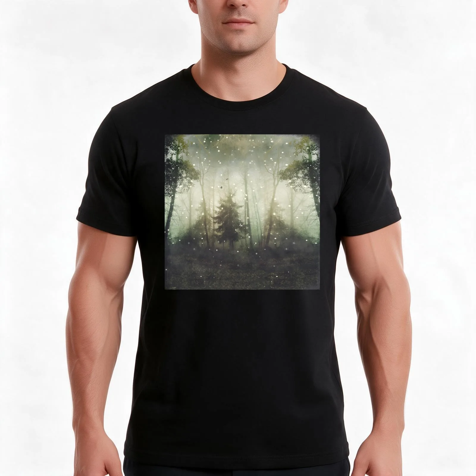 Wonders and Mysteries - Magical Forest Scenery T-Shirt Summer Casual Cotton Tee Oversized Streetwear Tops Unisex Men Women