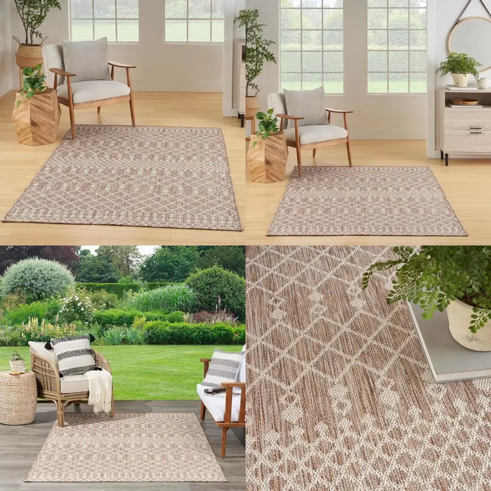 

Nourison Home Positano Beige Area Rug, 4x6 Feet, Indoor and Outdoor Use, Low Maintenance, Suitable for Bedroom, Living Room, and