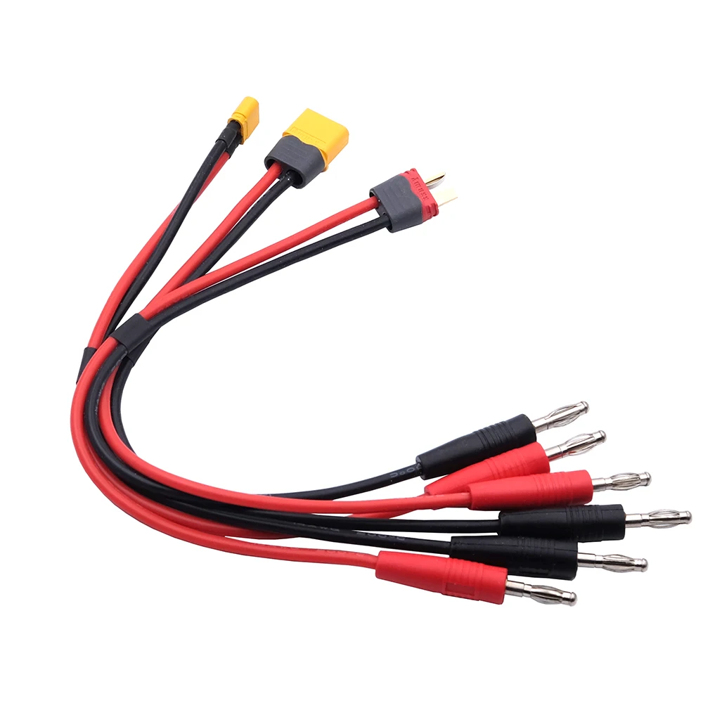 RC Connector Cable AMASS XT30 XT60 T-Plug to 4mm Banana Connector for IMAX B6 B6AC B8 Chargers Battery Charging Cable