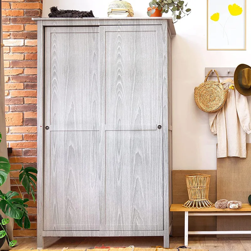 جدار تقليد الخشب الحبوب خلفية ذاتية اللصق خزانة غرفة النوم باب خزانة خذاء الأثاث القديم تجديد ملصق الرطوبة-P #5