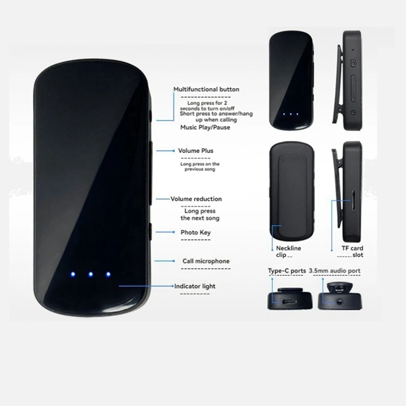 Mini adaptateur récepteur Bluetooth pour voiture, système stéréo domestique, portable, Lavalier, 5.1