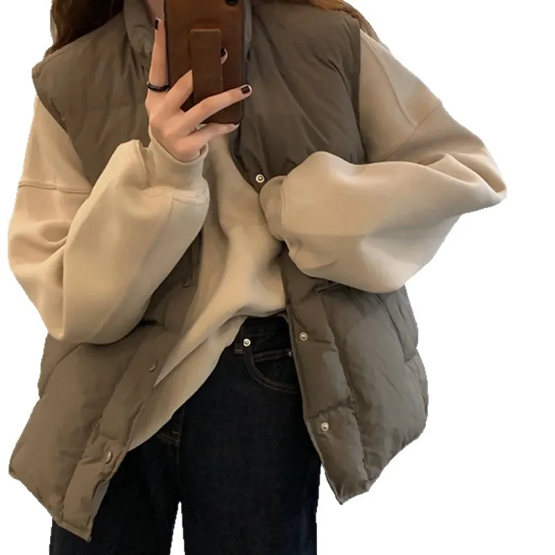 المرأة الأبيض بطة أسفل سترة موضة الشتاء الكورية نمط جاكيت بلا إكمام صدرية قصيرة ماكس مارا بوخهوفيك الذكرى فام VT-352