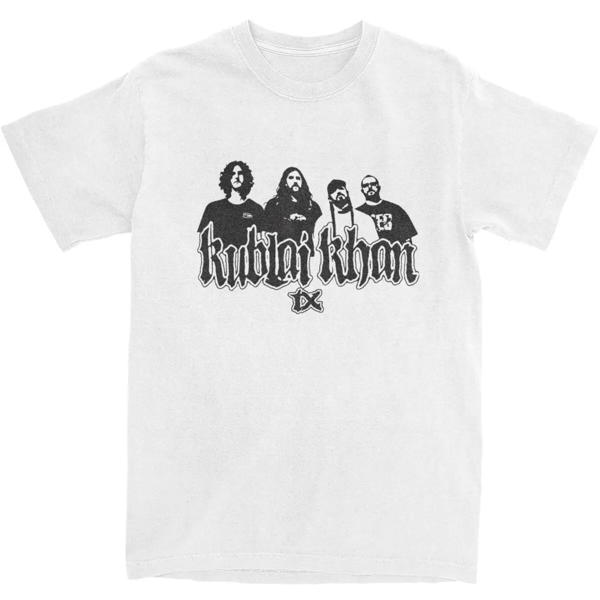 Men's Kublai Khan TX T-Shirts Music Band Pure Cotton Tees Summer Funny Short Sleeve T Shirt O-Neck Hip Hop Tee Shirt Large Size