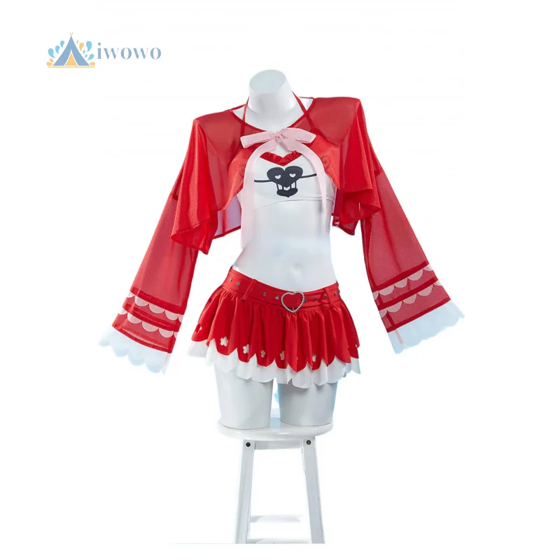 Перона аниме косплей костюм принцессы-призрака сексуальная женщина из двух предметов летний купальник Хэллоуин красный Рождественский униформа костюм