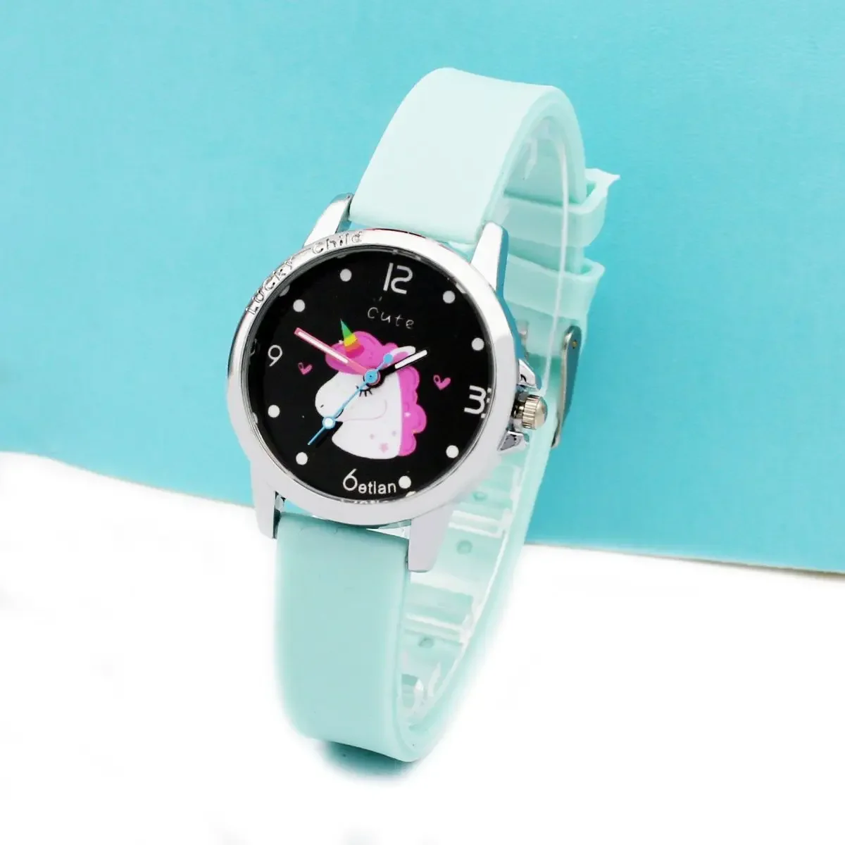 Girl Unicorn Watch, Cute Cartoon Pink Electronic Watch for Primary School Students, High Beauty Birthday Gift for Children