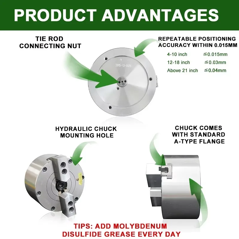 CNC Machine Tools Accessories 2- Jaw Chuck Solid Pneumatic Power Chuck Wood Lathe Chuck Mini Drill