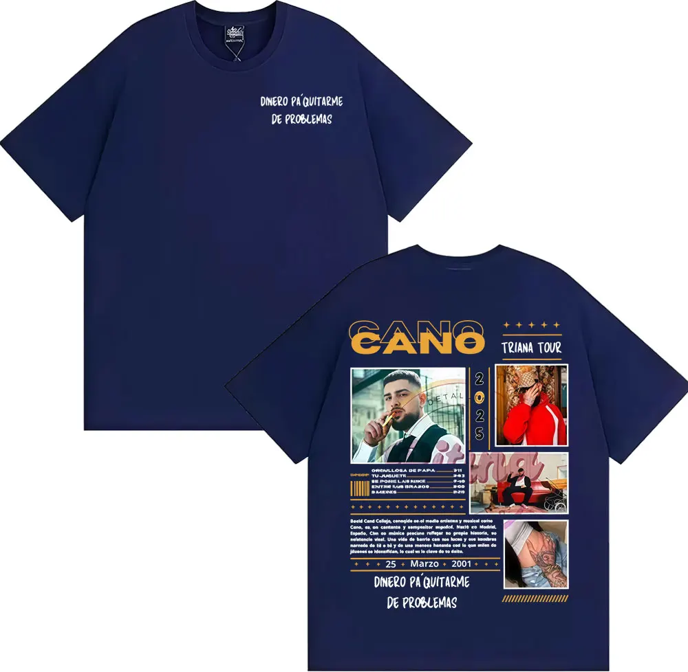 Rapper Cano Triana Tour Album 2025 Print Tee Shirt Men Casual Cotton Short Sleeve T-shirt Male Summer Tops High Quality T Shirt - view 2