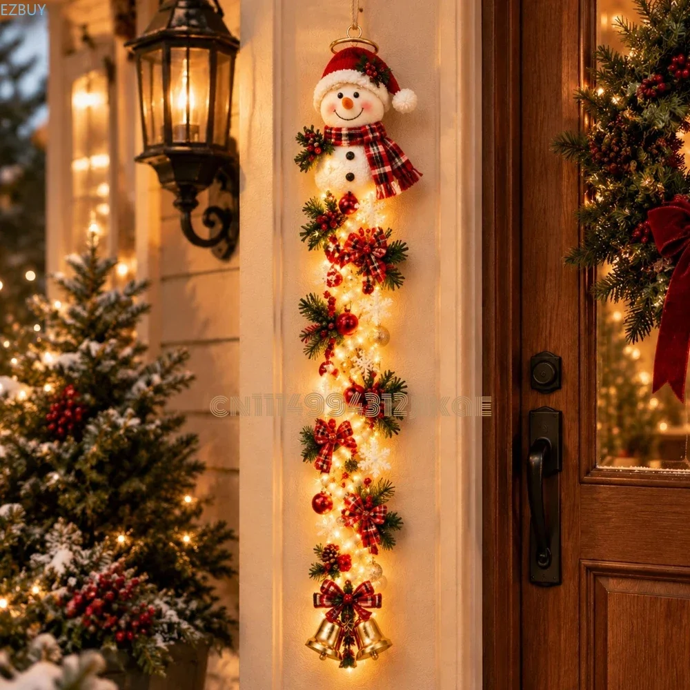 Glowing Christmas Door Hanger，Large Lighted Christmas Tree Door Decor,Perfect for front doors, porches and walls