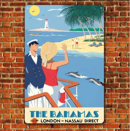 Y1,The Bahamas Collectable Travel Destination Metal Poster - Size: 20x30cm Tin Sign
