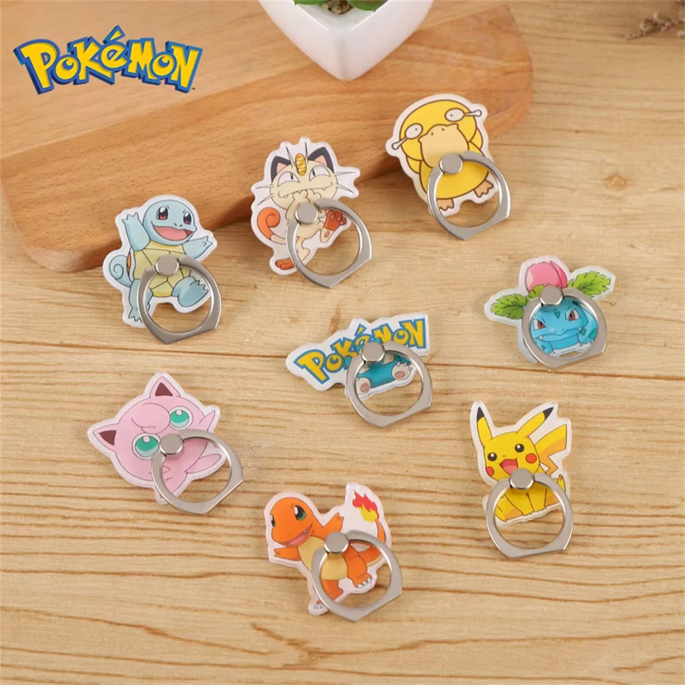 Soporte de teléfono con anillo de dedo de Pokémon de Anime para funda de teléfono, soporte Universal de acrílico para teléfono inteligente, regalos