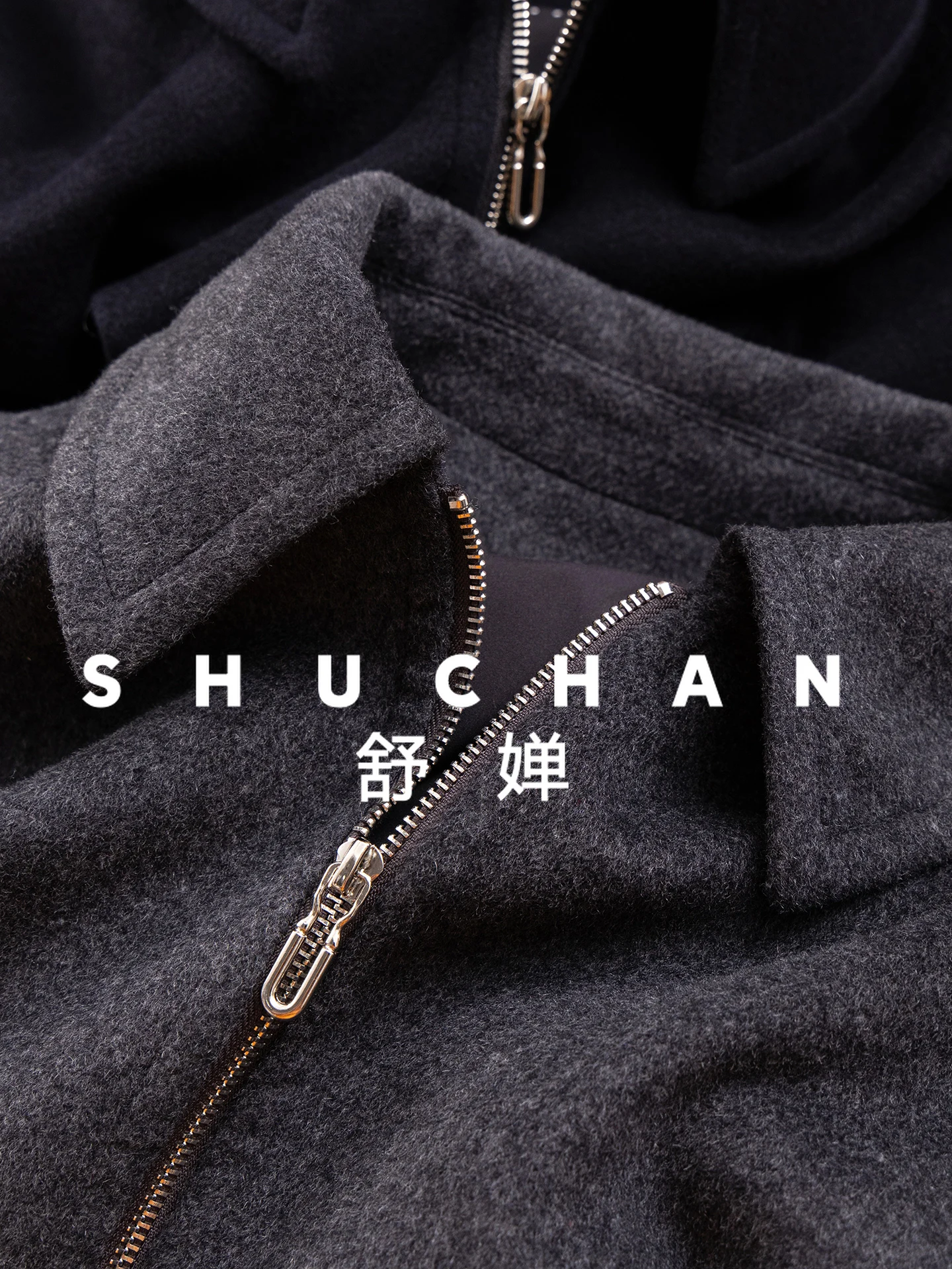 Neutral Style, French  Silhouette Cashmere Woolen Pleated Polo Neck Coat Women 19I2 Coats and Jackets Women