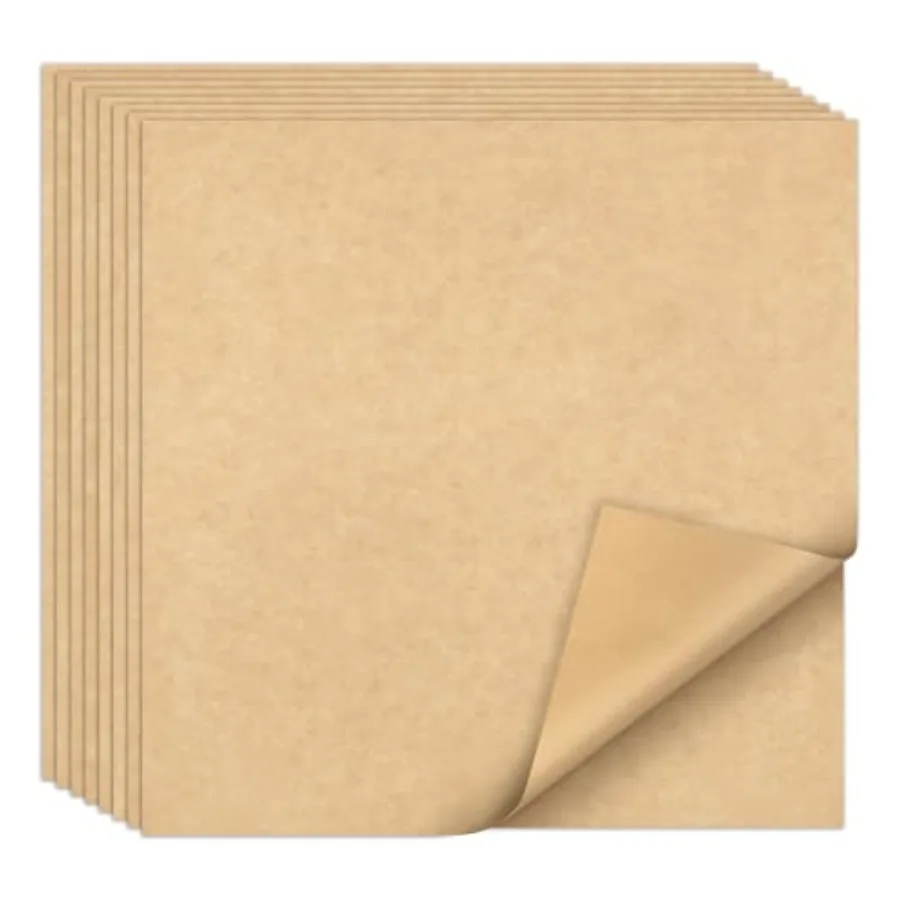 

12 x 12 Inch Grease Proof Deli Paper Precut Sheets for Deli Food, BBQ, Picnic, Party Pcs, KraftandWhite Checker