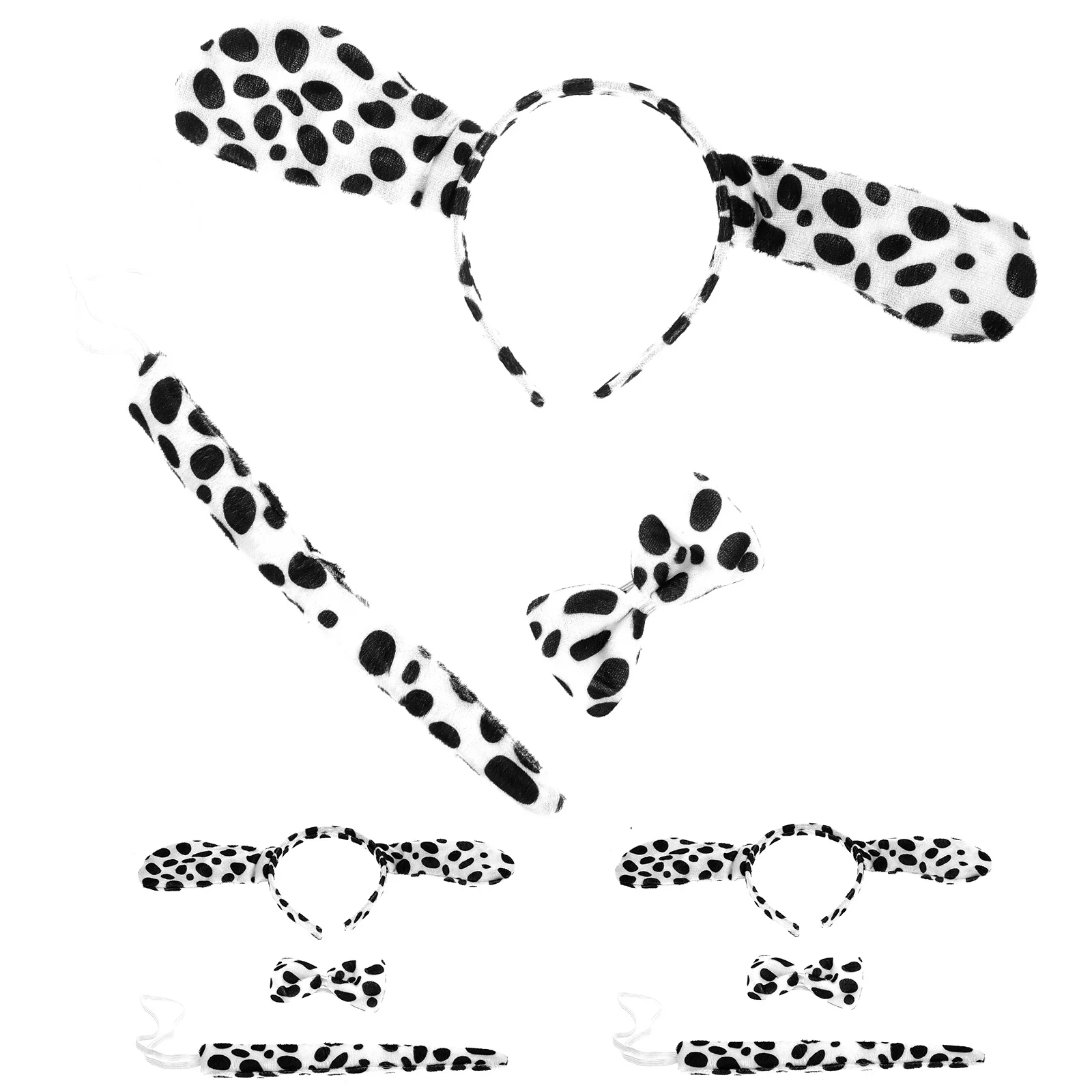 3 set di fasce per orecchie, papillon, coda, set di accessori per costumi di Halloween per bambini, cerchi di Halloween