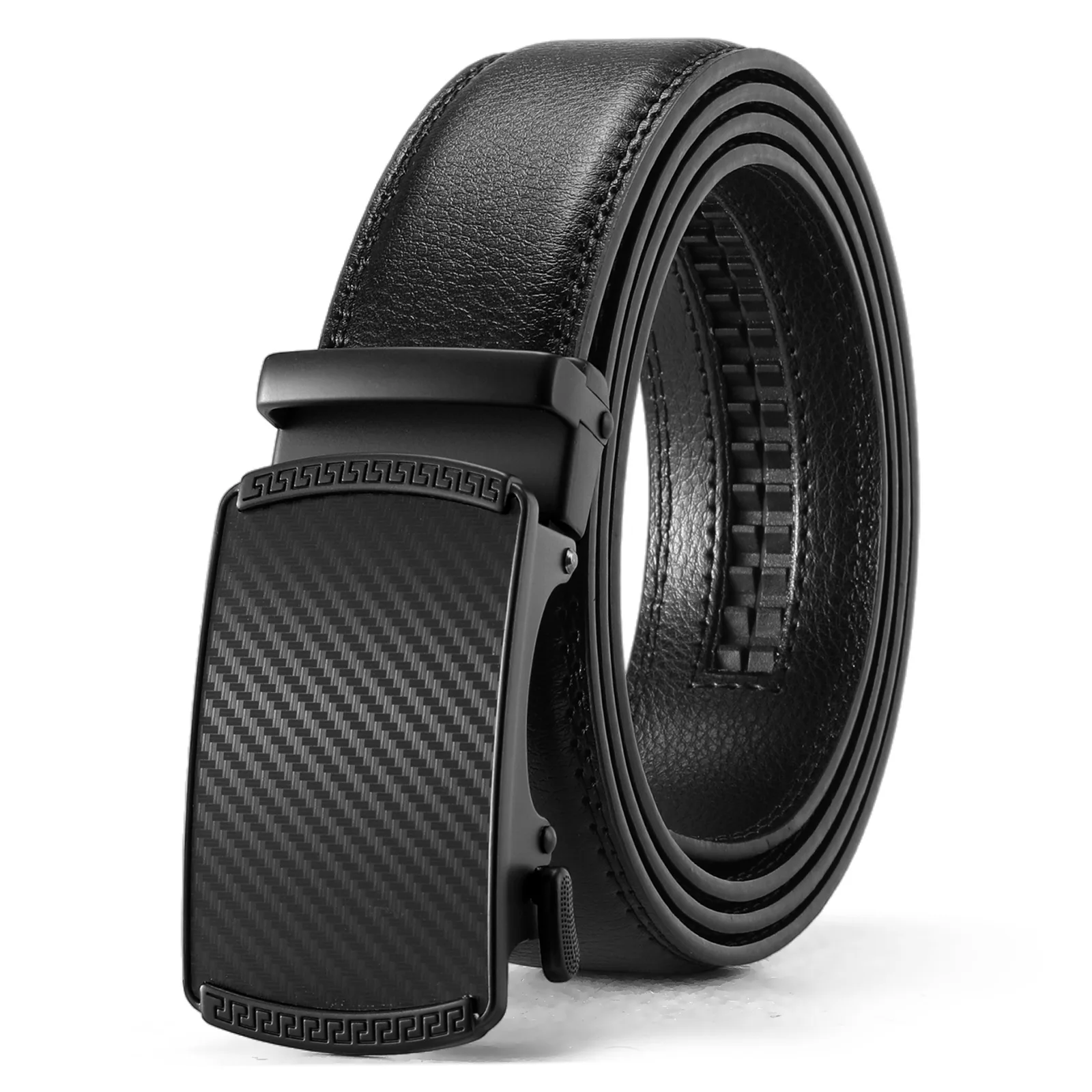 حزام كبير الحجم بإبزيم تلقائي طويل جدًا للرجال الكبار الطويل، 130 140 150 160 170 180 سم حزام أعمال جلدي مع مشبك معدني