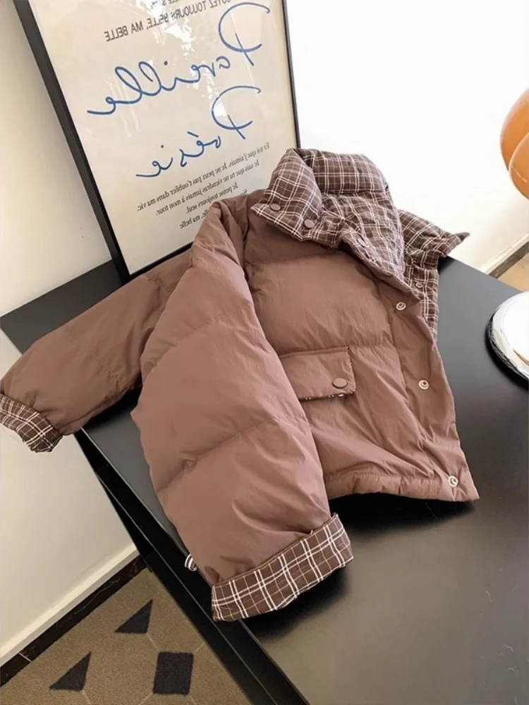 Warm Thiened ort Corduroy Cotton Jaet Men's Retro Patchwork Plaid Design Autumn Winter Outerwear Sli Commute Korean...