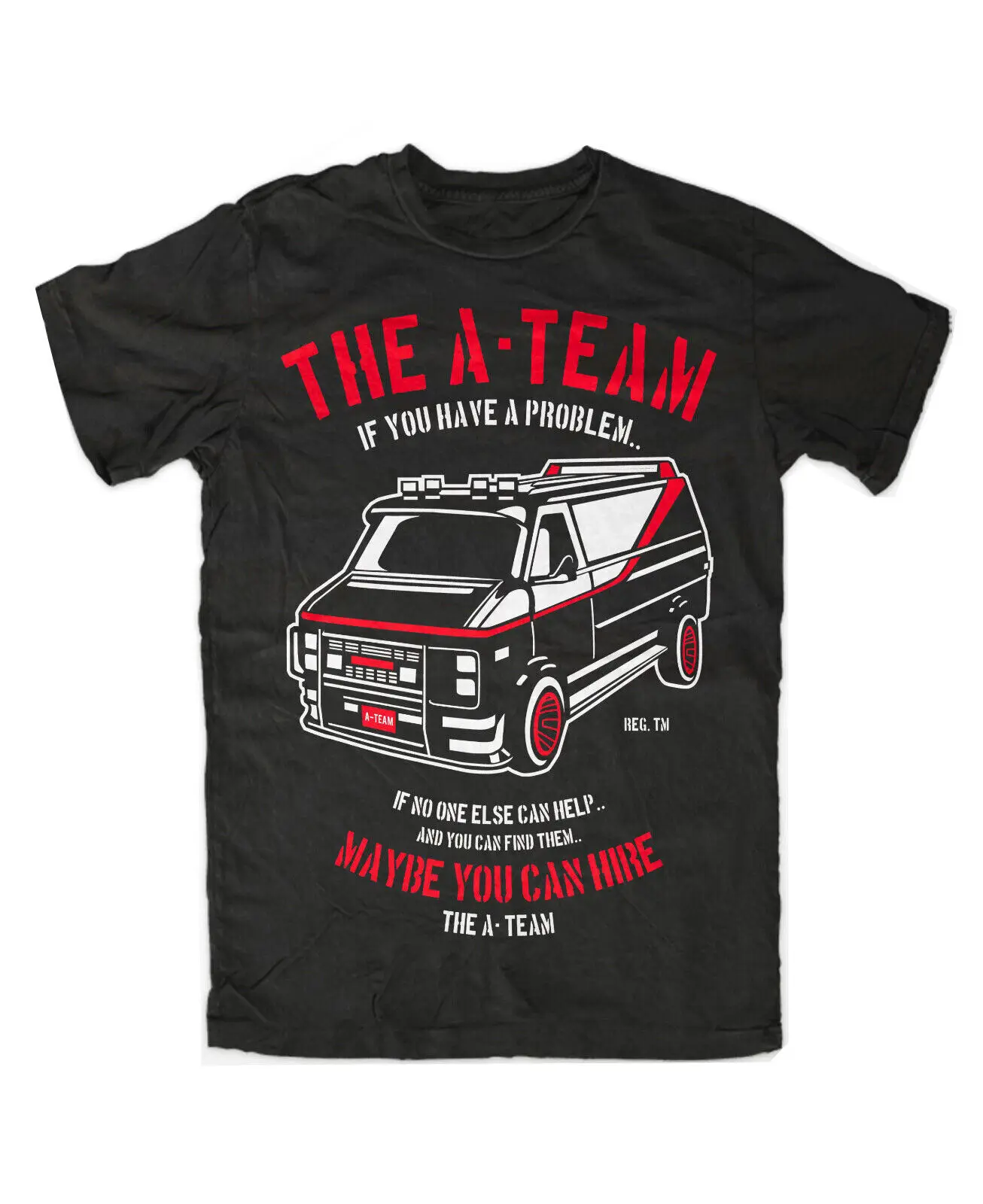 The A-TEAM Auto Car T-Shirt FUN TV Serie Film Mr.T. Hannibal Murdock Face B.A.