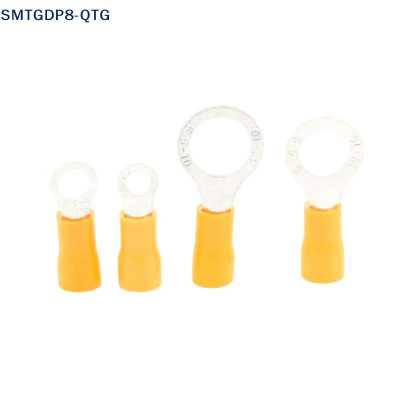 NEW 10/50 Pcs RV5.5 M4M5M6M8M10 Yellow 12-10AWG Ring Crimp Terminal Insulated Electrical Cable Wire Connector