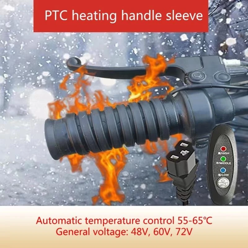 

Winter Motorcycles ATV Scooter Heated Grips Handlebar Warmer Sleeves with Switch to Control Temperature