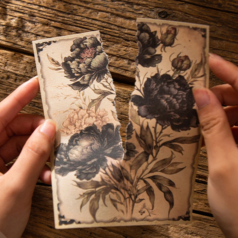 30 Sheets Vintage Flowers Plant painting material paper Decorative Diary Background paper For Planner DIY Scrapbooking
