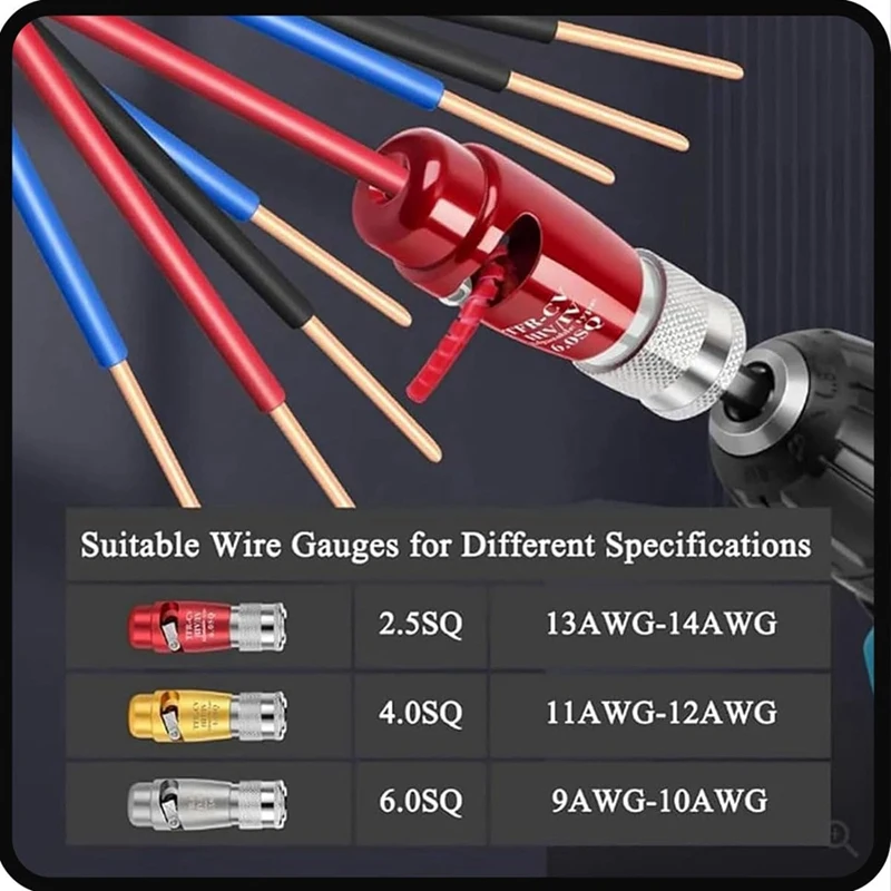 Wire Stripper,Wire Stripping Tool & Wire Twisting Connector, Wire Twister Tool For Drill, Electrical Wire Connectors Kit