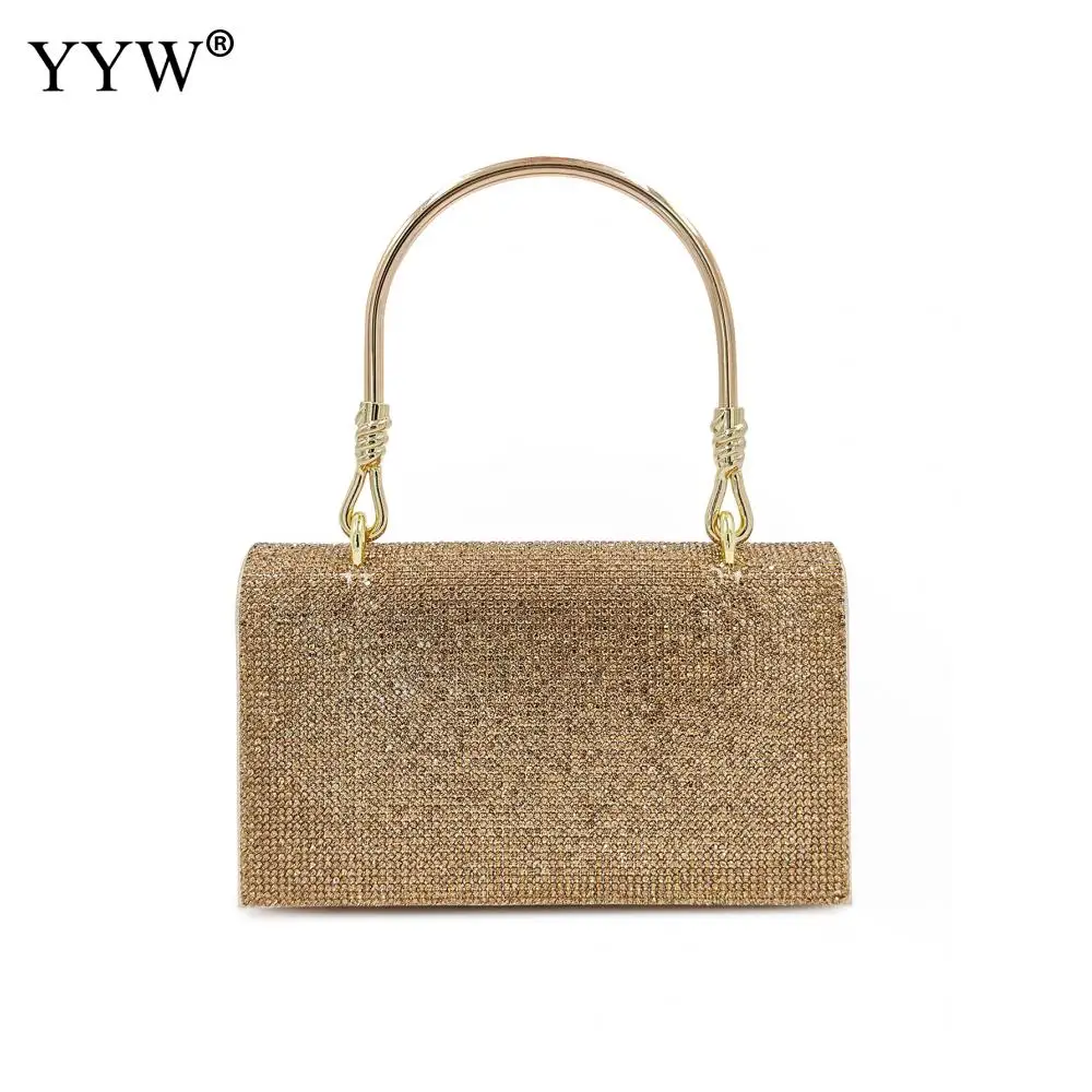 Gold Sequined Evening Bags Party Handbags Luxury Vintage Metal Handle Handbag Clutch For Women Wedding Bridal Clutches Bag