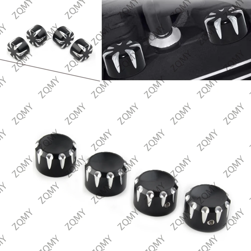 4Pcs/Set Motorcycle Engine Screw Topper Nut Cover Aluminum Head Bolt Caps For Harley Davidson XL883 Softail Dyna Sportster