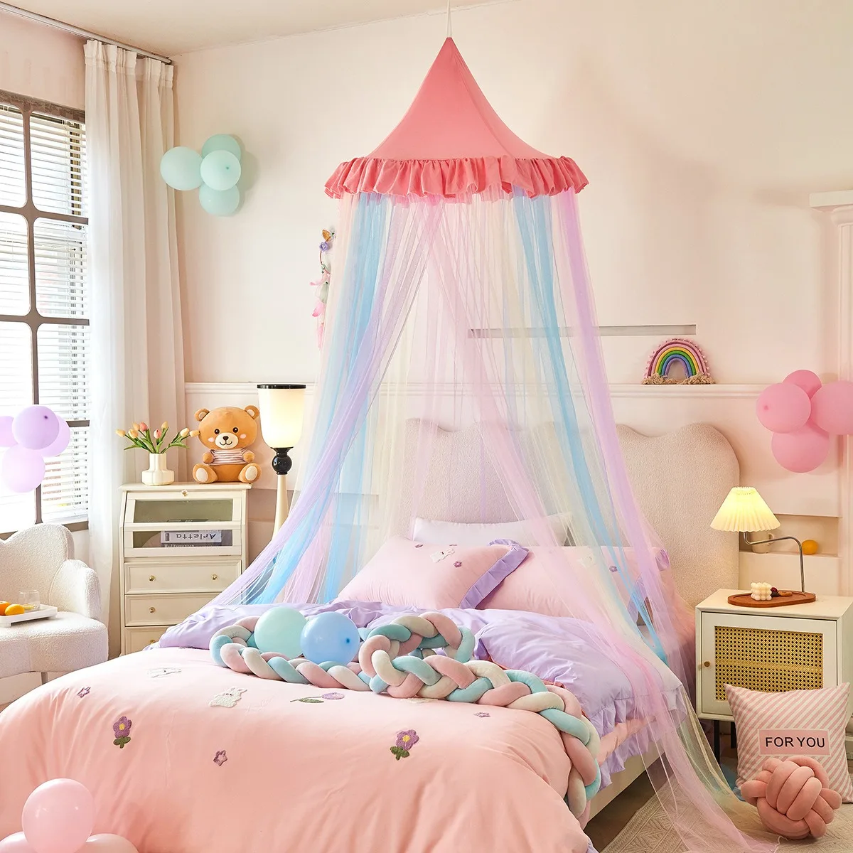 Mosquitera con dosel para cama, dosel para cama para decoración de habitación de niñas, protección contra insectos, dosel colgante para adultos, bebés, acampar al aire libre,