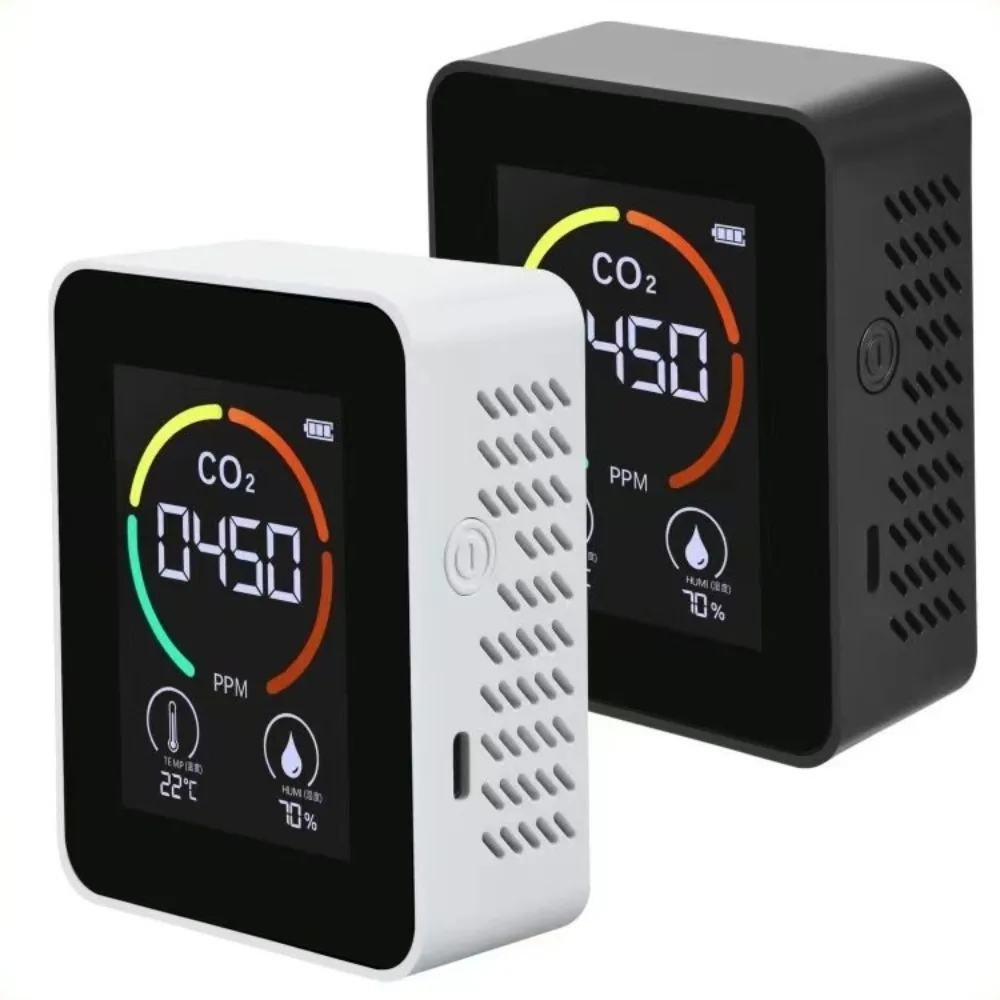 3 in 1 Air Quality Detector Real-Time Monitoring 400-5000PPM Carbon Dioxide Detector Smart LCD Display Air Quality Monitor