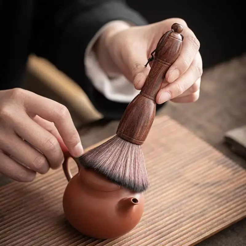 Household Ebony Wood Brush Kung Fu Tea Ceremony Accessories Tea Brush Tea Tray Sweeping Brush Pot Pen