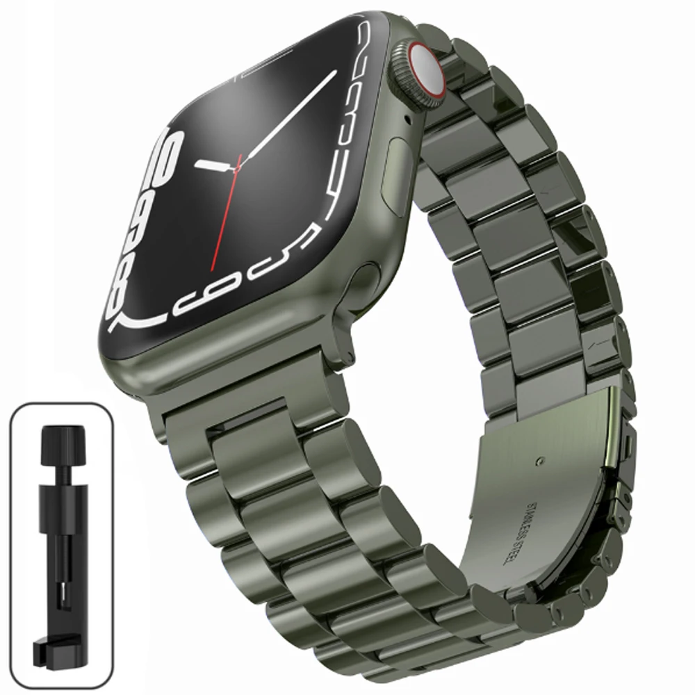 Edelstahlarmband für Apple Watch 46 mm Ultra 49 mm, Metallarmband für iWatch 12 11 10 9 8 SE 42 mm, Business-Uhrenarmband