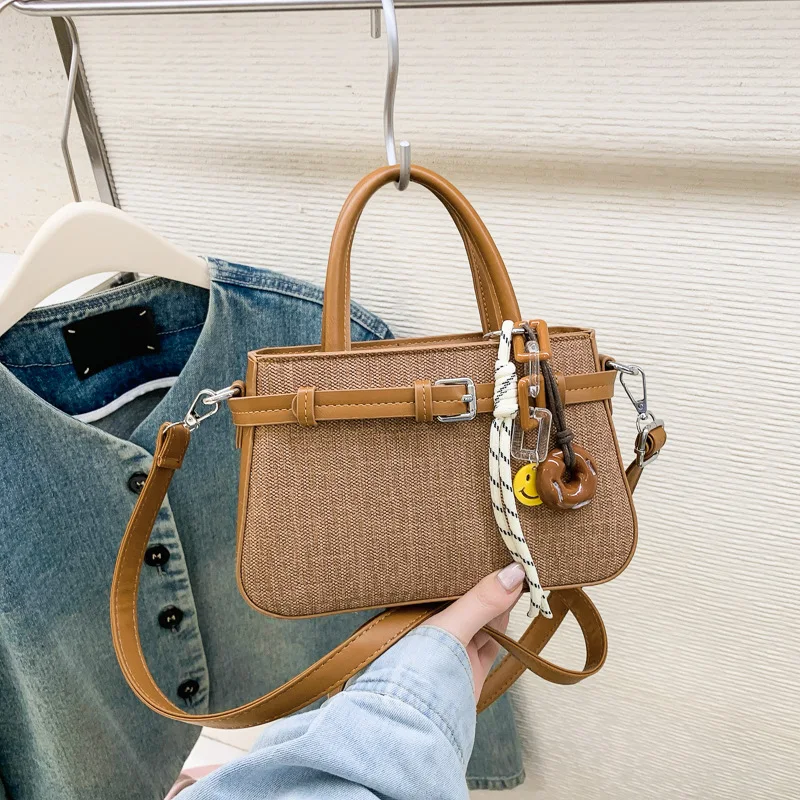 Premium texture handbag women's bag retro shoulder bag fashion contrasting color messenger bag small square bag tide