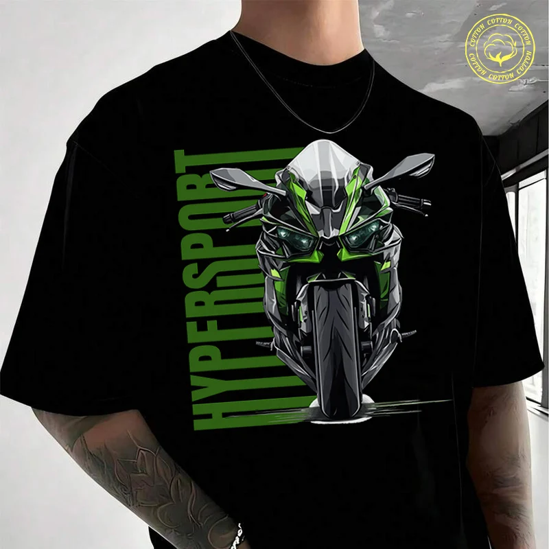

Green Super Sport Motorcycle Moto Cotton T-Shirt For Riders Men's And Women's Fashion Casual High Quality O-Neck Tshirt Tee 2026