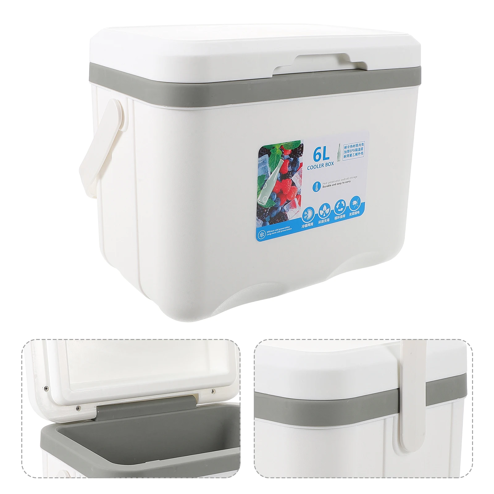 

Large Capacity Insulated Cooler Box Portable Picnic Food Container Outdoor Camping Handle Lunchbox Car Compatible Pp Material