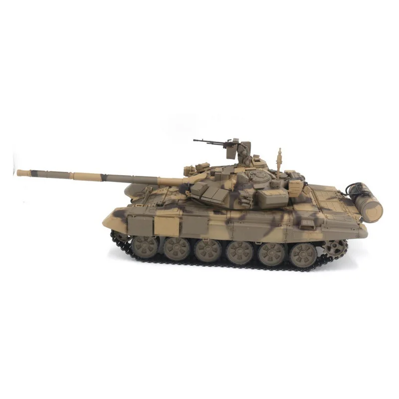 New Henglong Tank Military Model Remote Control T90 Tank Infrared Battle Tracked Launch Smoke Off Road Vehicle Children'S Toys