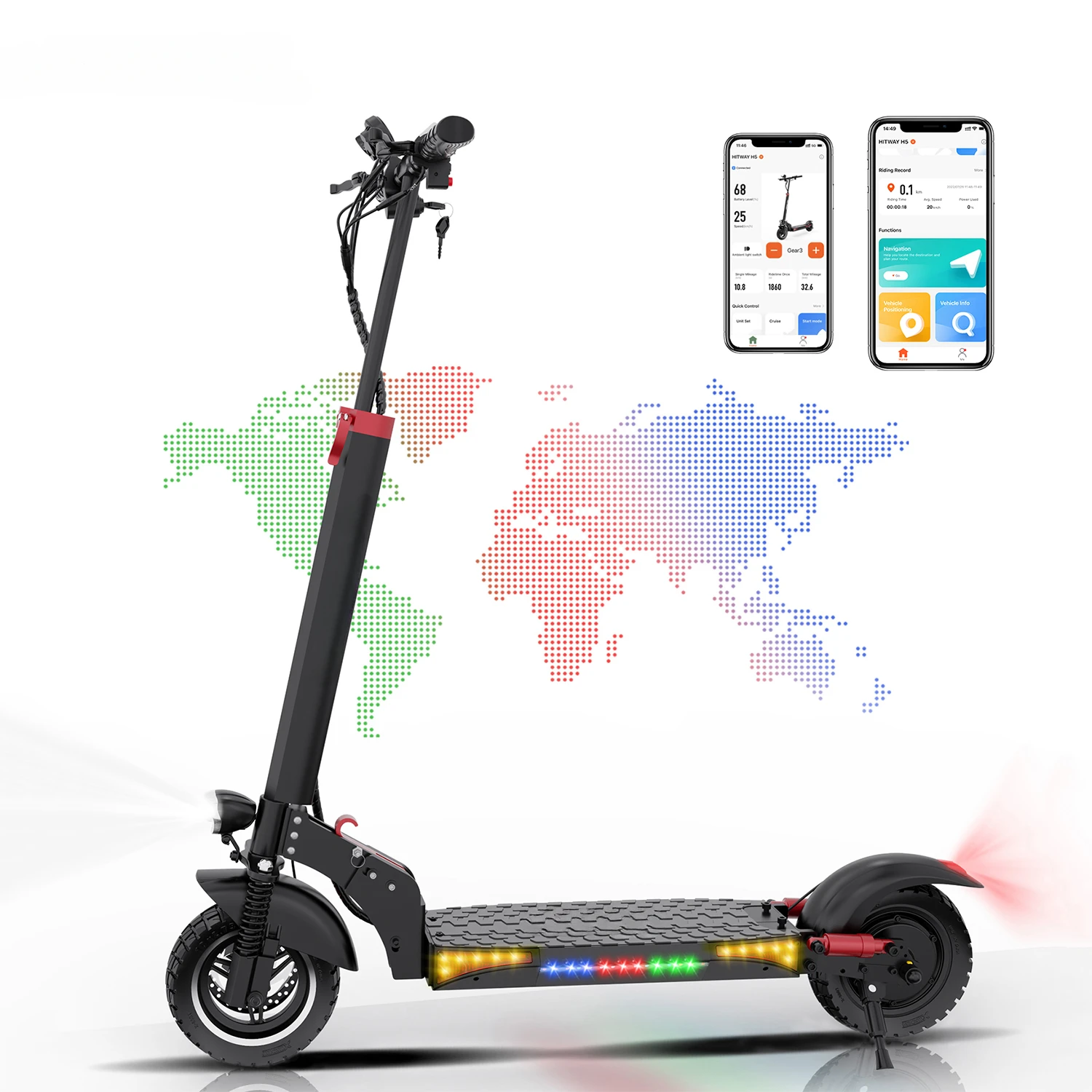 48V 13Ah 500-800W For Adult Electric Scooter App Control Custom Logo Kick Off Road Solid Tire Foldable E- Scooters