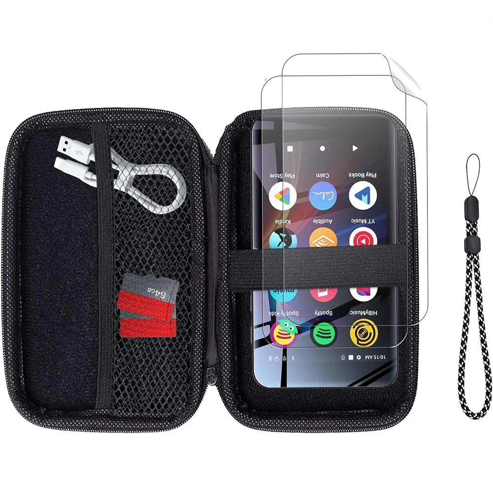 Estuche de transporte 4 en 1 con 2 piezas de película suave de hidrogel hidráulico para estuche Anbernic RG477V, estuche de transporte EVA,