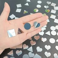 100pcs 2.5cm DIY Craft Mirror Stickers Leaf Shape Decorative Acrylic Adhesive Craft Mini Mirror Tiles Small Wall Mirror for Art 3