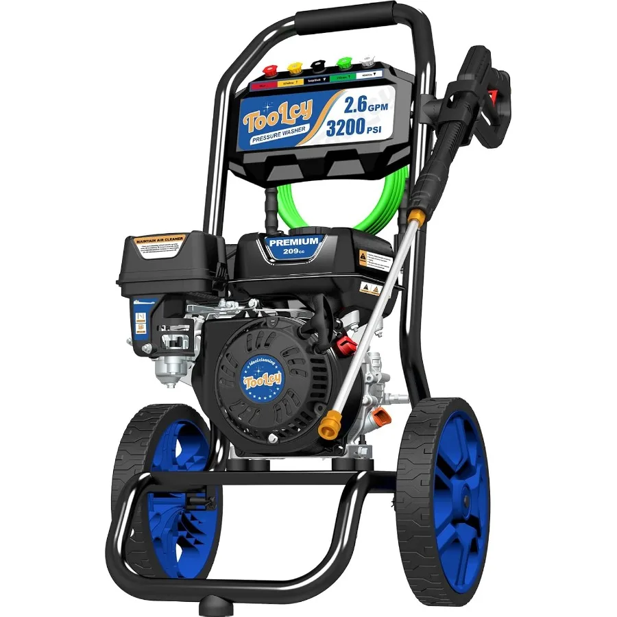 

Газовая мойка высокого давления на 3200 фунтов на квадратный дюйм с усиленным насосом на выходе 2,6 галлона в минуту и двигателем на 209 куб.см для тяжелых условий эксплуатации чистки в час