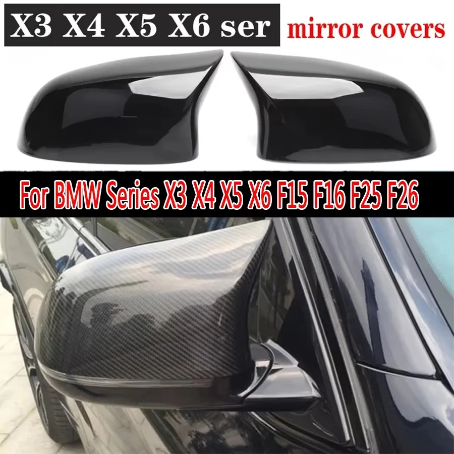 

For BMW Series X3 X4 X5 X6 F15 F16 F25 F26 Shells Rearview Cap Carbon fiber rear view mirror case cover Car Accessories Body Kit