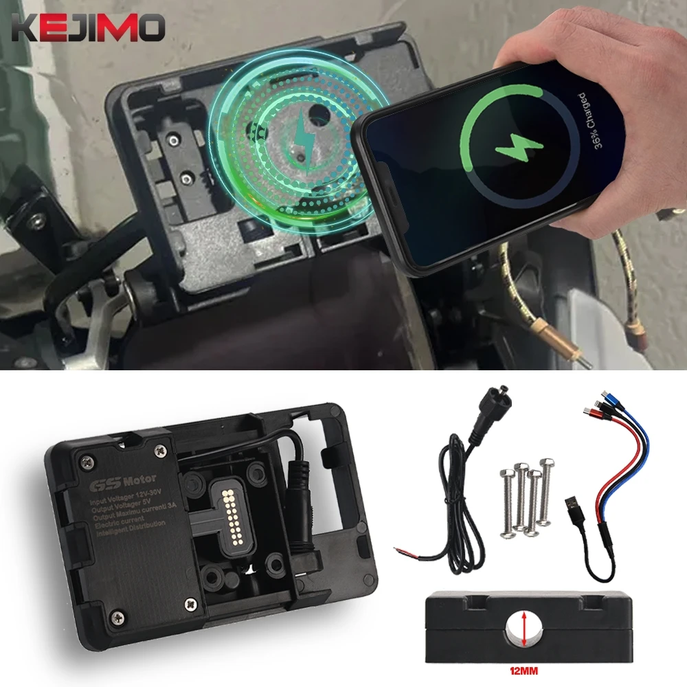 

For BMW R1250GS R1200GS ADV F850GS F750GS F700GS F800GS S1000XR Wireless Charger USB Navigation Mobile Phone Holder For Honda