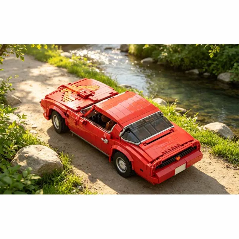 MOC-270275RedNew Urban Sports Racing Car Building Blocks Model1398Parts MOC Creative Boys Children Educational Birthday Toy Gift