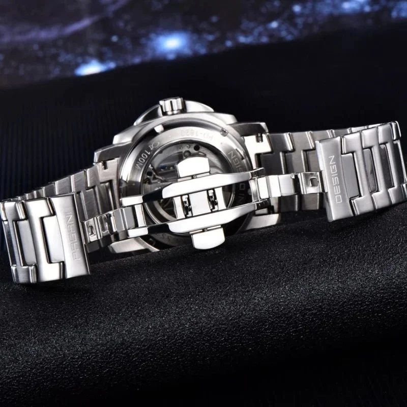 PAGANI DESIGN PD-1820 Men's Automatic Mechanical Wristwatch Full Stainless Steel Band Sapphire Crystal Luminous 10Bar(100M) Wate