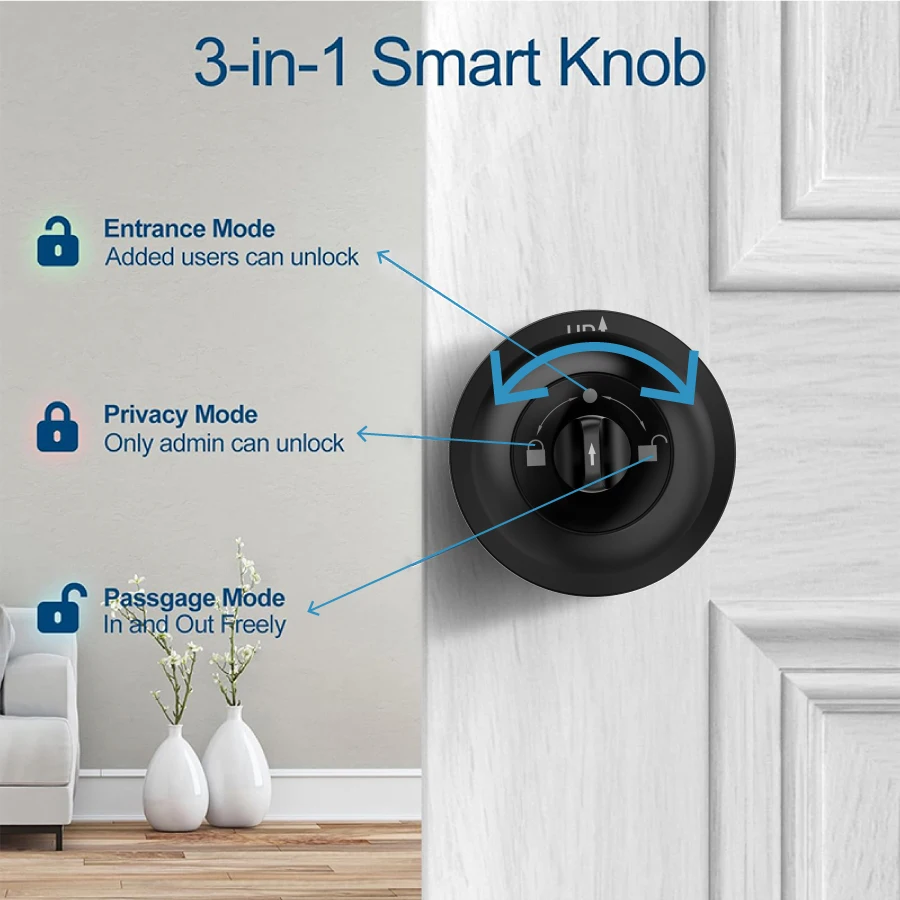 CIEPOJIT fechadura eletronico digital Knob Fingerprint Tuya Bluetooth Easy installation cylinder Smart door lock for Home