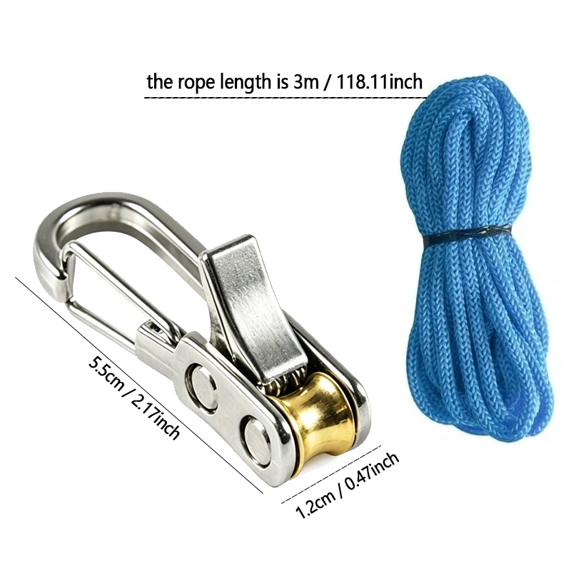 4pcs Rope Tying Tool & Tensioner with Roller Tensioner, Heavy-Duty Retractable Buckle with Accessory Rope, Suitable for Camping