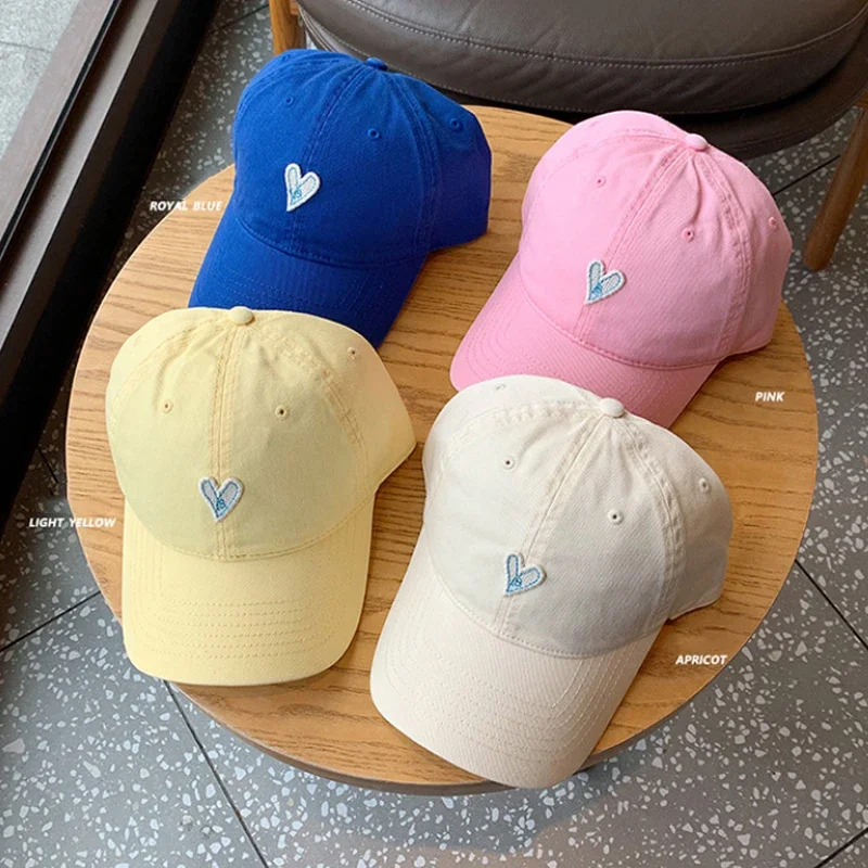 RICYGVM Love Baseball Hat For Men Women Solid Color Duckbill Cap Heart Peaked Cap Cotton Duck Tongue Hats Couple Sunshade Visors